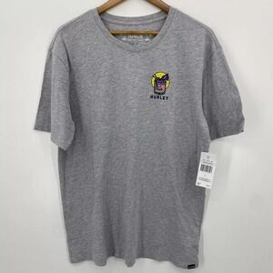 Hurley T-Shirt Men's L Gray Livin' On Island Time Beach Everyday Washed‎ Nwt
